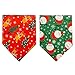 Christmas Dog Bandana 4 Pack Pet Doggy Triangle Scarf Bibs Kerchief Accessories with Christmas Element Patterns for Dogs and Cats
