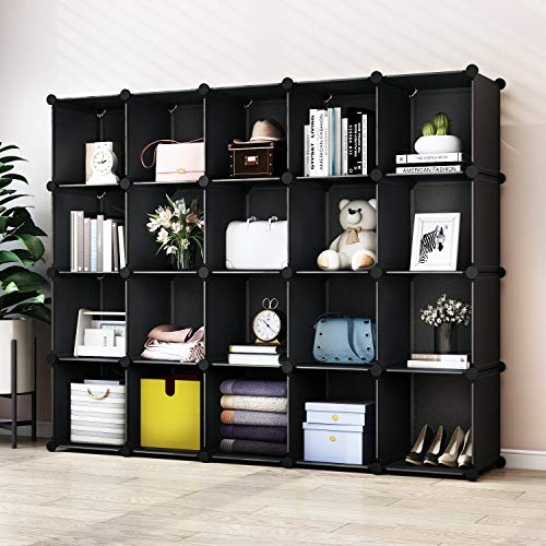 GREENSTELL 20 Cubes Storage Organizer,DIY Plastic Stackable Shelves