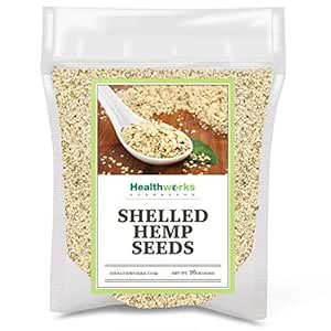 Healthworks Shelled Hemp Seeds Canadian (16 Ounces / 1 Pound) | Premium &amp; All-Natural | Contains Omega 3 &amp; 6, Fiber and Protein | Great with Shakes, Smoothies &amp; Oatmeal