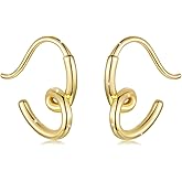 WOSTU Angel Wings Hoop Earrings Silver Gold Plated Feather Huggie Earring Cartilage Ear Buckles Jewelry for Women Wife Mom