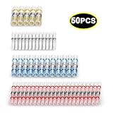 50pcs Solder Seal Wire Connector, LEBOO Heat Shrink Butt Connector Terminals Electrical Butt Terminals Insulated Waterproof Marine Automotive Copper Connectors Kits