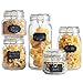 VonShef Set of 5 Clip Top Glass Storage Preserving Jars - With 10 Reusable Stickers & 1 anti-dust Chalk