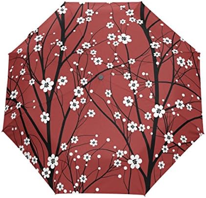 WXLIFE Automatic Folding Umbrella Mandala Ethnic Tribal Floral Flower Auto Open Compact Portable Travel Umbrella for Girls Boys Women