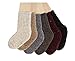3 Pairs Winter Thick Wool Crew Socks Boy Girl Toddler Kids(Medium, Marled)