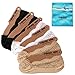 EPLAZA 6 Pairs Silicone Grip Women Lace No Show Socks Non-Skid + 1 Wash Bag (a)