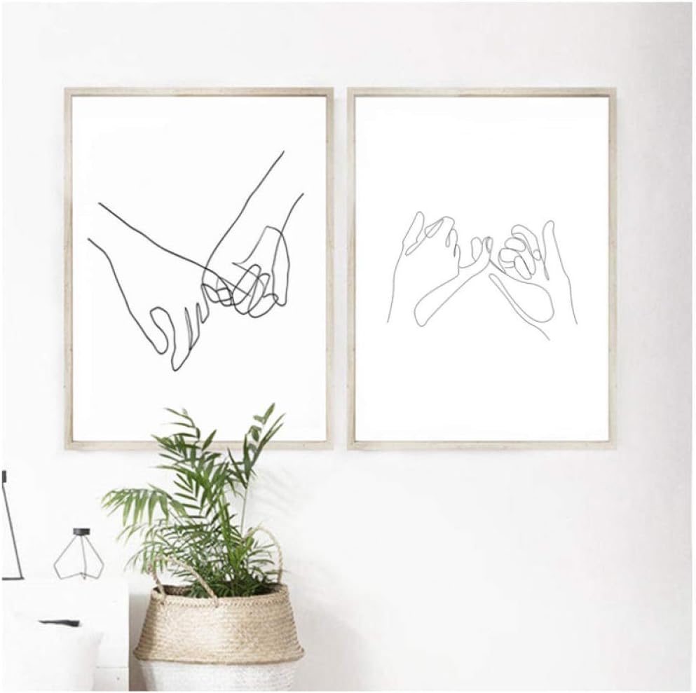 wymhzp Continuous One Lines Drawing Wall Art Canvas Poster Prints