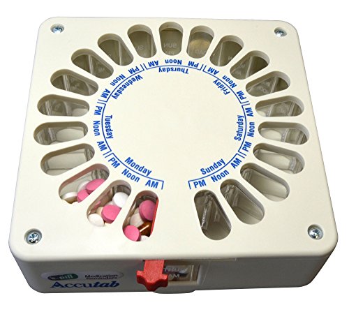 e-Pill Accutab Weekly Pill Dispenser - Large Capacity, 3 Times Daily Pill Organizer