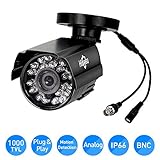 Hiseeu HD 1000 TVL 24PCS IR LEDS Surveillance MINI CCTV Camera 3.6mm Lens with IR CUT Bullet Outdoor Security Camera, Aluminum Metal Housing, Surveillance Camera for Home