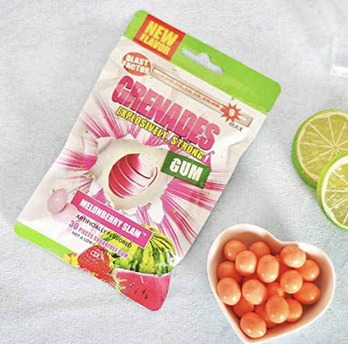 Grenades GUM Explosively Strong Sugar-Free Gum - Intense Minty Blast That'll Blow You Away - Breath Freshening & Long Lasting Flavor - Fruit & Mint Variety Pack of 5 (150 Pieces)