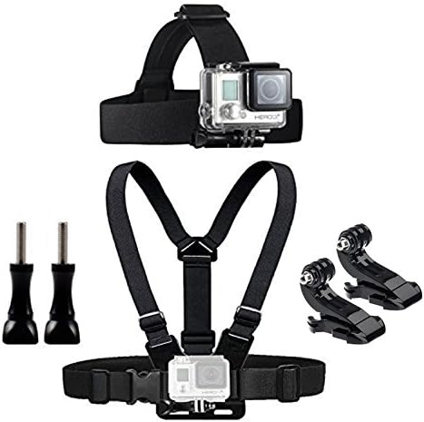EySen Pro 6 in 1 Accessories Kit for Gopro Hero5,4,3+,3,2 Camera Include Head Strap + Chest Mount Strap + J-Hook Buckle Mount + ThumbScrew
