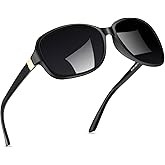 SIPHEW Polarized Sunglasses for Women | Vintage Square Sunglasses w UV400 Protection | Womens Wraparound Shade