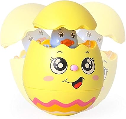 Vibgyor Vibes Push and Shake Wobbling Rolly Polly Tumbler Musical Egg Toy for Early Years of Kids