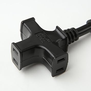 Amazon おしゃれ カラータップ 延長コード 3個口 10m ブラック 日本