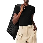 Lacoste Womens Slim Fit Ribbed Cotton T-Shirt