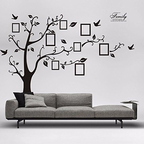 Family Tree Wall Decal Sticker Large Vinyl Photo Picture Frame Removable Black