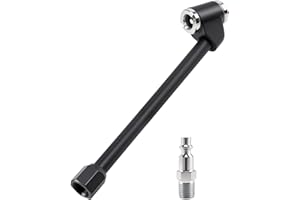 GODESON Dual Head Air Chuck, 1/4" NPT All Metal Tire Inflator Nozzle with Quick Plug for Car, SUV, Motorcycle, ATV, 5.9-inch 
