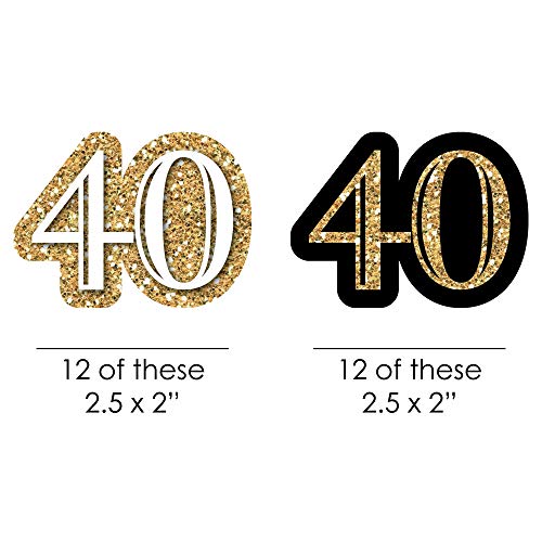 Adult-40th-Birthday-Gold-Paper-Straw-Decor-Birthday-Party-Striped-Decorative-Straws-Set-of-24