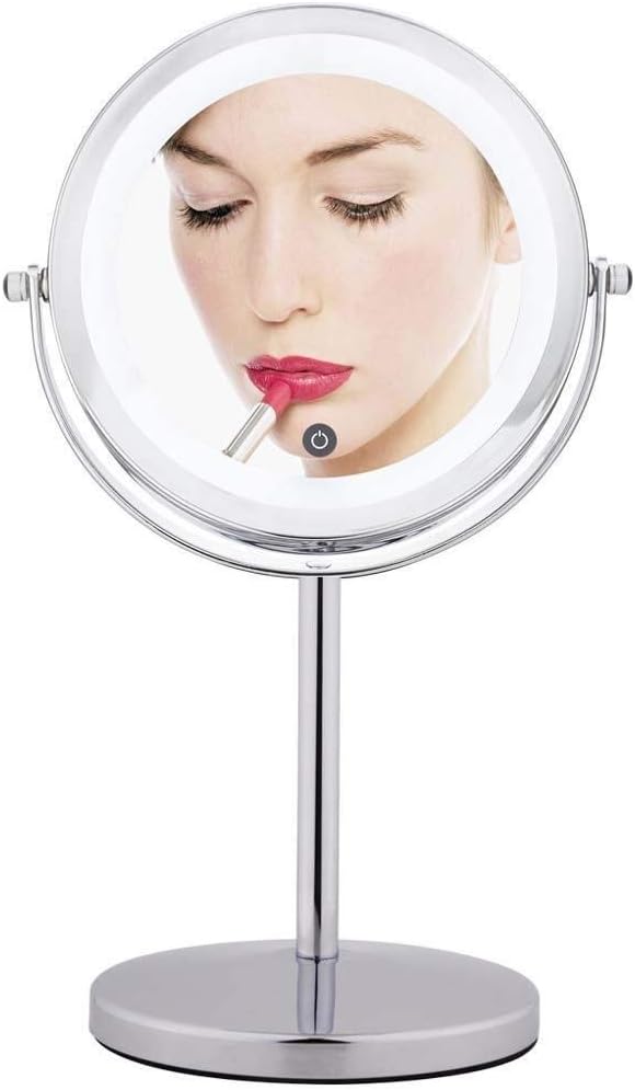 LULUDP Espejos de baño Doble cara espejo de aumento autoportante Con