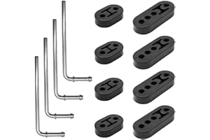 Rubber Exhaust Hanger Rod Set 4pcs Heavy Duty 9" 90° Hanger Steel Rods Mild Steel Zinc Coated Muffler Hanger 2 Hole 4 Hole In