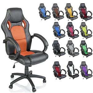TRESKO Sedia da ufficio Versione Racing (Arancione)