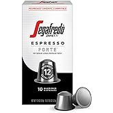 Segafredo Zanetti Espresso Capsules - Forte, 10 Single Serve Pods | Extra Dark Roast, Aluminum Pods for Nespresso Original Machines, Premium Espresso with a Bold Aroma, Smoky, Intensity 12