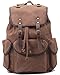 Aidonger Unisex Vintage Canvas and Leather Casual Backpack (Coffee)
