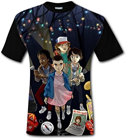 Stranger Things Men's T-Shirt 3D Cool Short Sleeve Tee Shirts For Men M