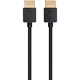 Monoprice 8K Ultra High Speed Slim HDMI Cable - HDMI 2.1, 8K@60Hz, 4K@120Hz, 48Gbps, HDR, VRR, 1ft, Black