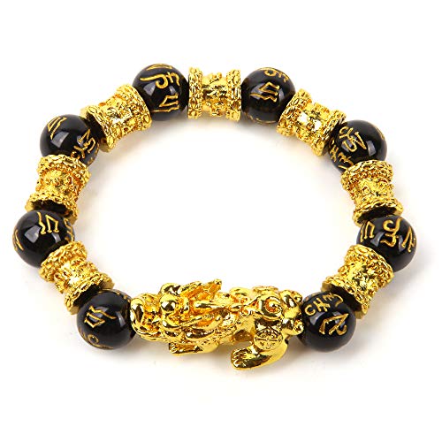1 Goldenlight+Bracelet+Obsidian+Adjustable+Elastic