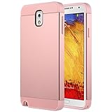 Note 3 Case, Galaxy Note 3 Case - ULAK Hybrid Slim Hard Back Case Cover Rubber Bumper 2in1 Daul Layer w/ Card Storage for Samsung Galaxy Note 3 III N9000- Rose Gold