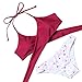 RUUHEE Womens Push up Padded Bikini Floral Printing Bottom Swimsuit 2 Piece (FBA Optional) (M(US Size 4-6), Wine Red)