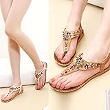 FUNOC Womens Ladies Summer Thong Sandals Flats Toe Post Flip Flops Casual Boho Shoes