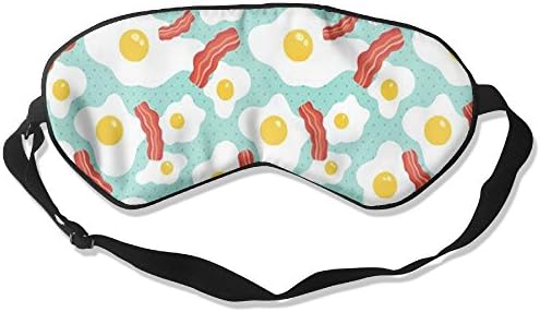 Sleeping Eye Mask Delicious Egg And Bacon Natural Silk Eye Mask Cover With Adjustable Strap