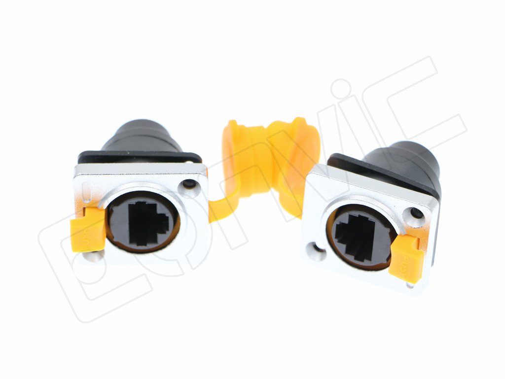 Eonvic 2Pack RJ45 Socket Connector IP65 Ethernet Panel Mount Waterproof Coupler Socket Connector