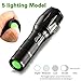 Gosund T6 LED Flashlights-Water Resistant Zoomable Tactical Flashlight of 5 Light Modes High Powered LED Torch with Bottom Click for Outdoor (2 pcs)