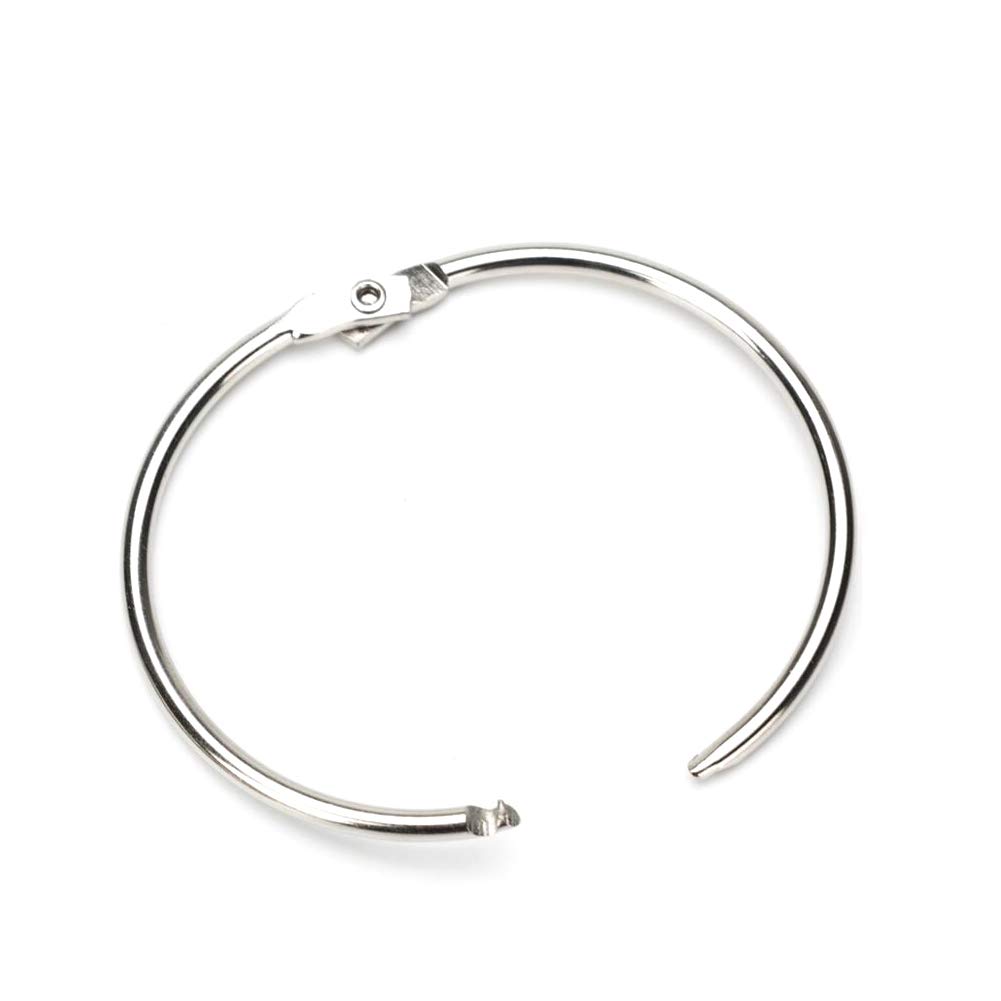 Coideal Large Metal Binder Rings - 20 Pack 2.5 Inch Silver Leaf Loose Flash Card Book Binding Rings, Big Circle Keyring Hoop