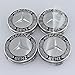 puzhanyou Wheel Center Caps for Mercedes Benz 75mm - Wreath Cover Chrome Emblem (4Pcs) (Black)