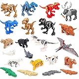 COFFLED 22 PCS Dinosaur Toys, Mini Dinosaur Figures Toys for 3 Year Olds, Plastic Dinosaurs Animals Sets for Kids Gift, Deformation T-trex, Pterosaurs, Brachiosaurus, Triceratops