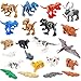 COFFLED 22 PCS Dinosaur Toys, Mini Dinosaur Figures Toys for 3 Year Olds, Plastic Dinosaurs Animals Sets for Kids Gift, Deformation T-trex, Pterosaurs, Brachiosaurus, Triceratops