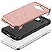 Galaxy J3 Case, J3 Case, Express Prime Case, Amp Prime Case, BENTOBEN 2 in 1 Glitter Bling Hybrid Hard Cover Sparkly Shiny Faux Leather Shockproof Protective Case for Samsung Galaxy J3/J320, Rose Gold