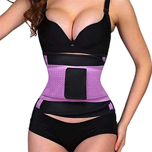 Waist Trainer Belt Waist Cincher Trimmer Slimming Body Shaper Belts Sport Girdle for Women (Medium, Purple2)