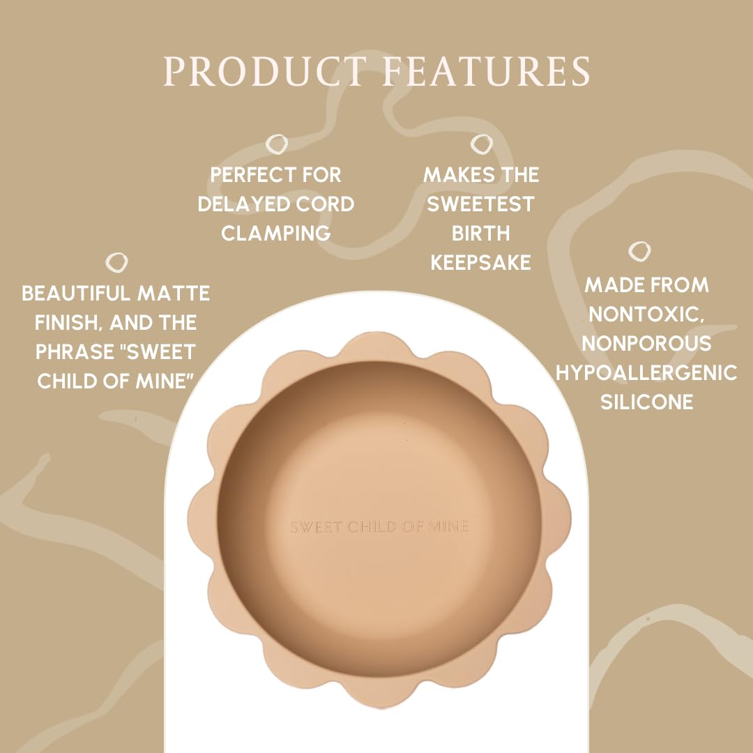 Placenta Bowl for Delayed Cord Clamping - Pregnancy Keepsake - Natural Birth Must Have - Part of Your Birthing Kit for Home Birth