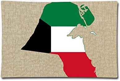 LoveoorheebGH Flag Of Kuwait Home Decor Cotton Linen Sofa Cushion Covers 20x30 Inch