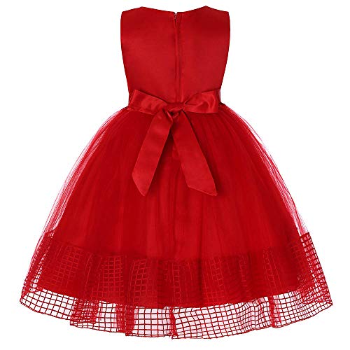 Baby Toddler Girls Christmas Clothes Birthday Party Dress 1-9 Years Old Kids Lace Bowknot Wedding Princess Dress