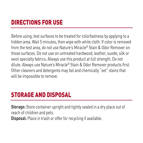 Nature's Miracle Stain and Odor Remover, Spot Stain and Pet Odor