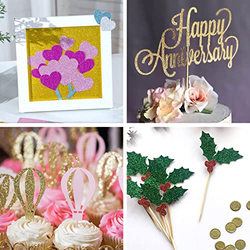 Koogel Glitter Cardstock Paper, 36 Sheets Sparkly Paper A4 Premium Craft Cardstock 18 Colors for Cricut Card Making Paper Crafting Scrapbook 250GSM