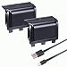 SmaAcc 1200mA Rechargeable Replacement Battery Pack (2 Pack) with USB Charging Cable for Xbox One Controller
