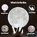 Sybedu (3.5 inch) Moon Lamp,3D Printed Children Night Lights for Bedroom Bedside, Eye Caring LED with USB Recharge, 2 Colors Adjustable Brightness