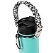 BSL Comfy Paracord Carrier Handle for Wide Mouth Sports Water Bottle Hydro Flasks or Nalgene with Metal Buckle Security Ring (Black & White)