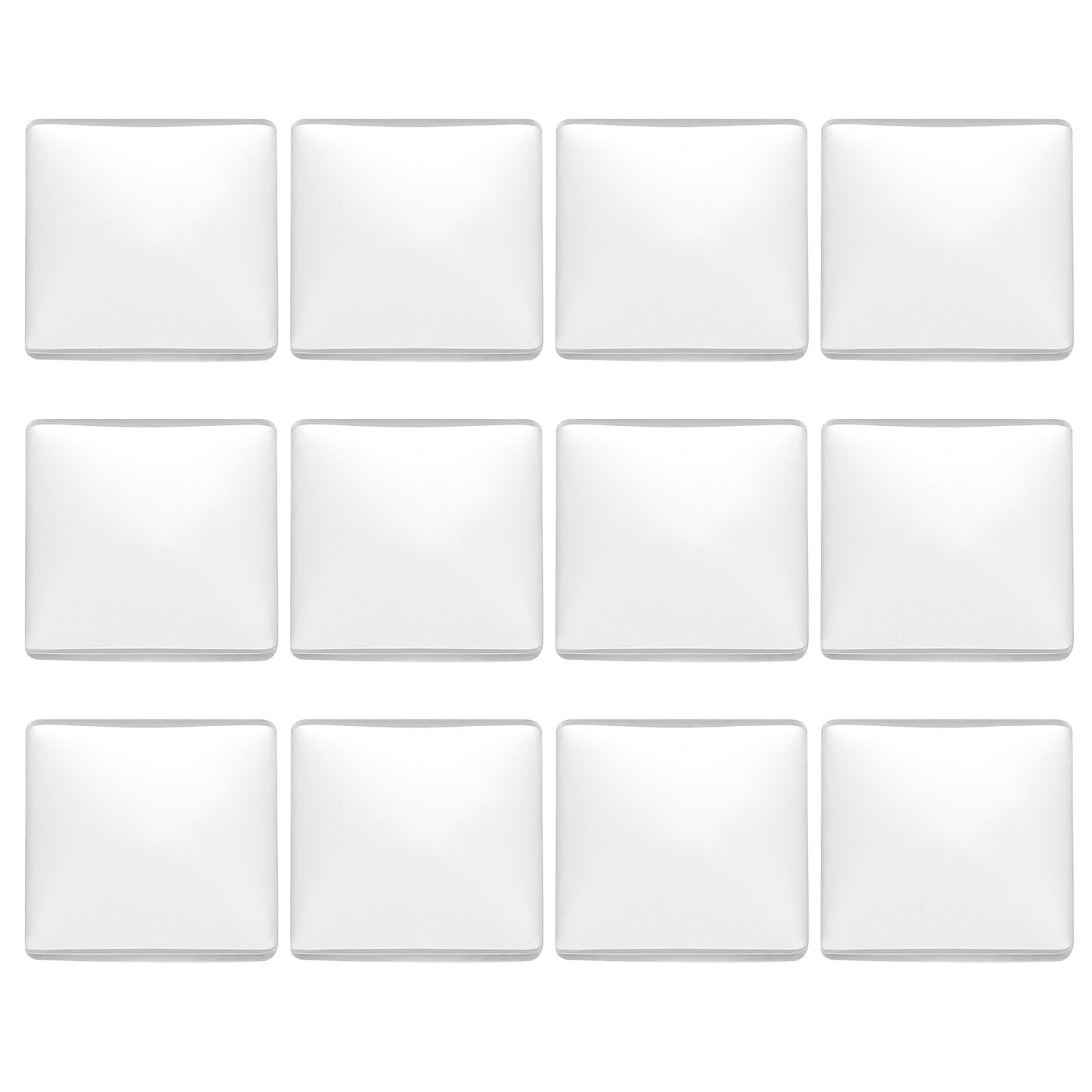 PATIKIL Transparent Glass Cabochons, 12Pcs 25x25mm Square Shaped Glass Dome Tiles for Photo Pendant Jewelry Making, Clear
